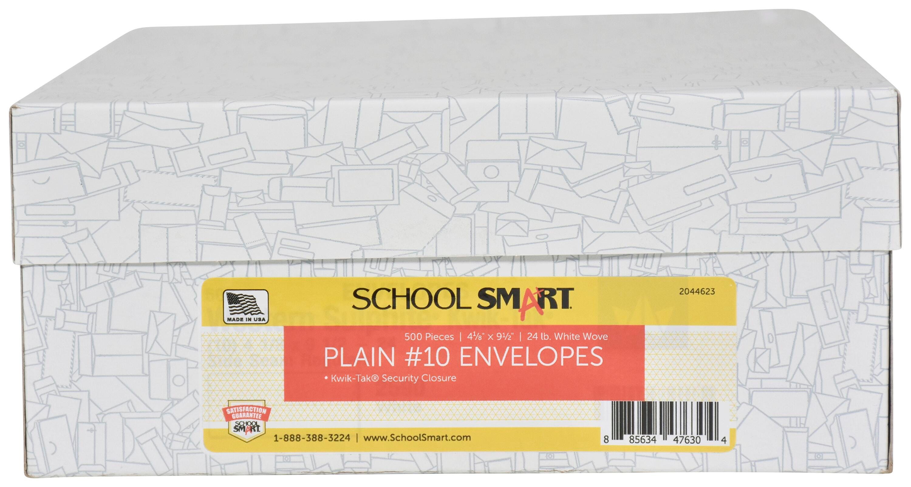 School Smart Kwik-Tak Business Envelope, No. 10, White, Box of 500 2044623